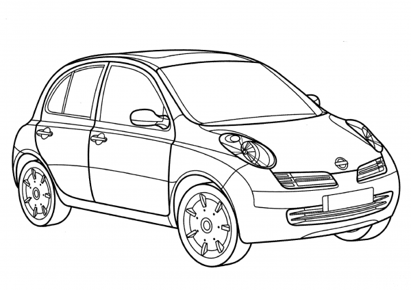 Nissan Micra  coloring page image