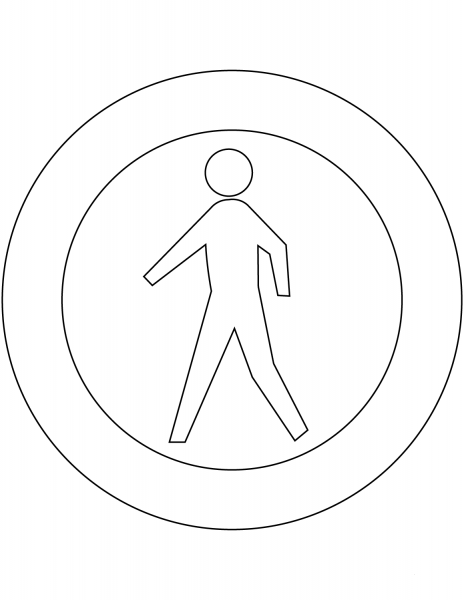 “No Access for Pedestrians” Sign in the Netherlands coloring page image