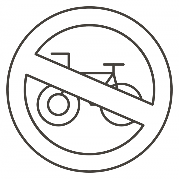 No Bicycles coloring page image