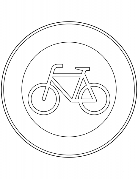 “No Bicycles” Sign in Germany coloring page image