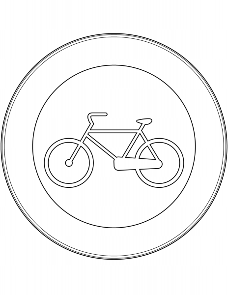 “No Bicycles” Sign in Italy coloring page image