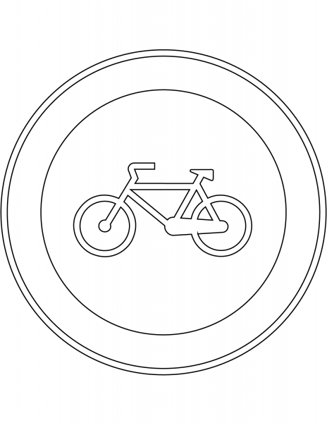 “No Bicycles” Sign in Portugal coloring page image