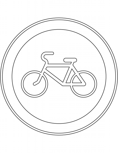 “No Bicycles” Sign in Russia coloring page image