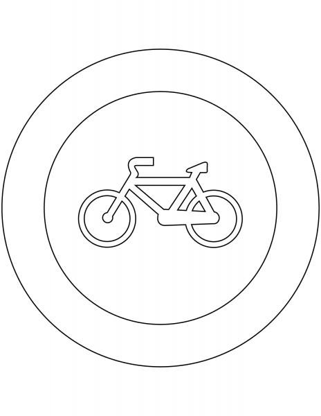 “No Bicycles” Sign in Spain coloring page image