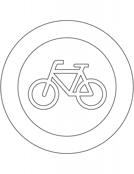 “No Bicycles” Sign in the Netherlands coloring page image