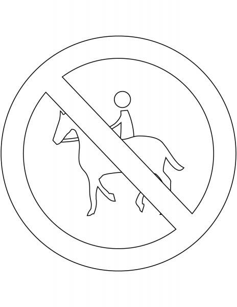“No Equestrians” Sign in Argentina coloring page image