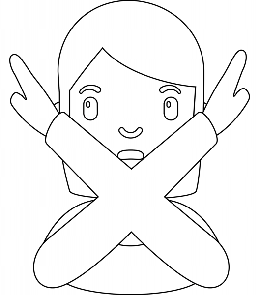 No Gesture Emoji coloring page image