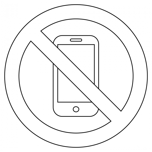 No Mobile Phones coloring page image