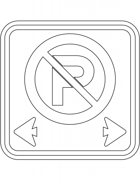 “No Parking” Sign in Canada coloring page image