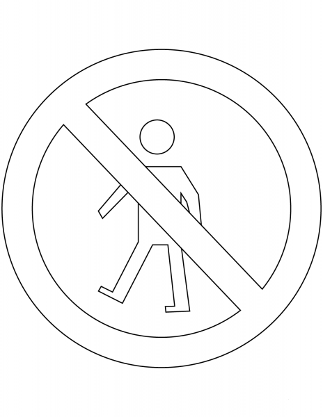 “No Pedestrians” Sign in Argentina coloring page image