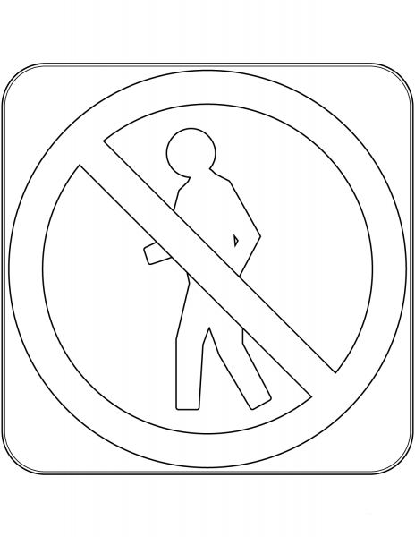 “No Pedestrians” Sign in Australia coloring page image