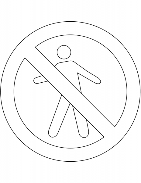 “No Pedestrians” Sign in Brazil coloring page image