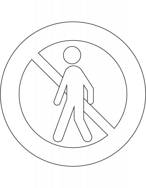 “No Pedestrians” Sign in Denmark coloring page image