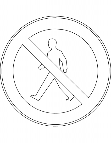 “No Pedestrians” Sign in Finland coloring page image