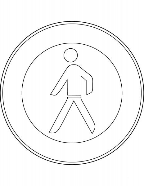 “No Pedestrians” Sign in Germany coloring page image