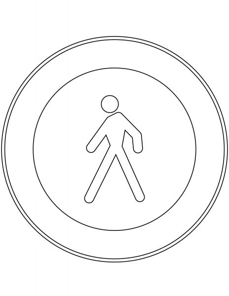 “No Pedestrians” Sign in Italy coloring page image