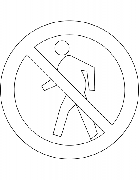 “No Pedestrians” Sign in New Zealand coloring page image