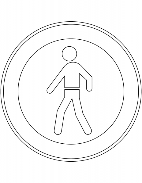 “No Pedestrians” Sign in Portugal coloring page image
