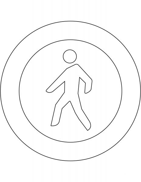 “No Pedestrians” Sign in Spain coloring page image