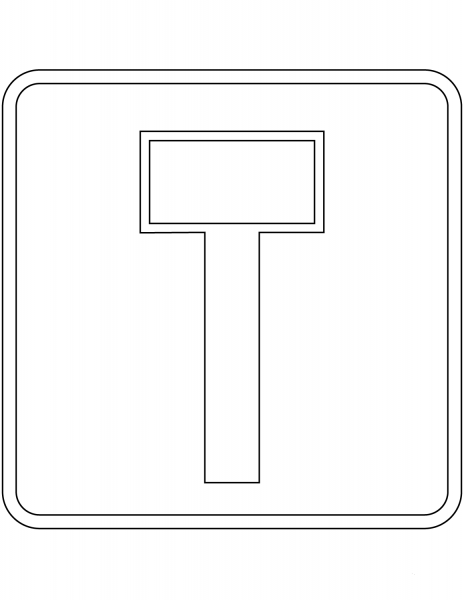 “No Through Road” Sign in Denmark coloring page image