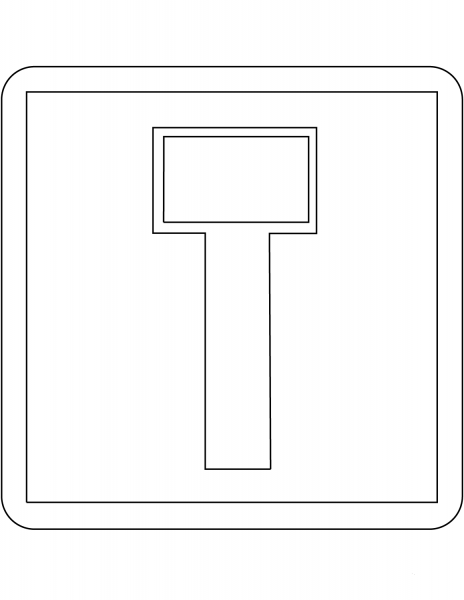 “No Through Road” Sign in France coloring page image
