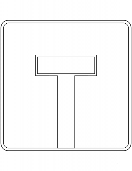 “No Through Road” Sign in Germany coloring page image