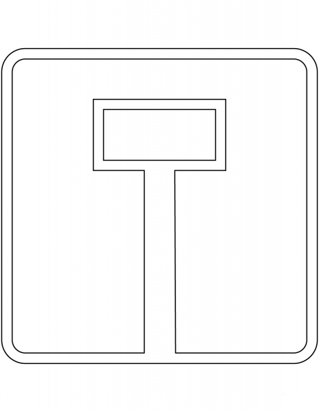 “No Through Road” Sign in Russia coloring page image