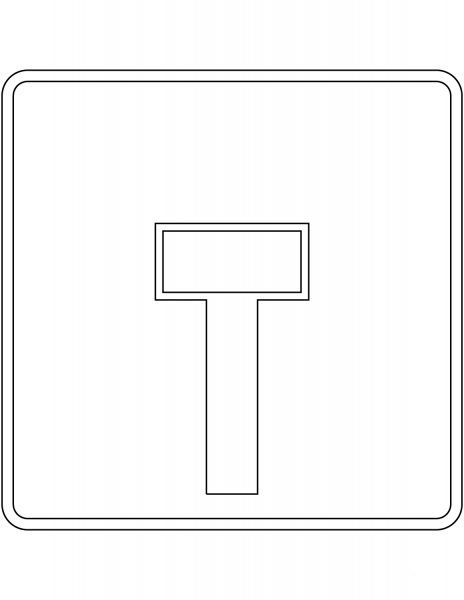 “No Through Road” Sign in Spain coloring page image
