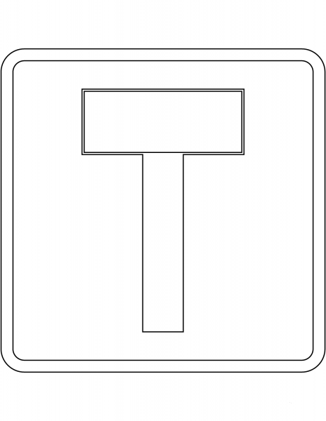 “No Through Road” Sign in the United Kingdom coloring page image