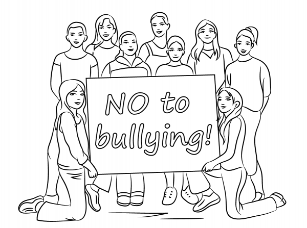 No to Bullying coloring page image