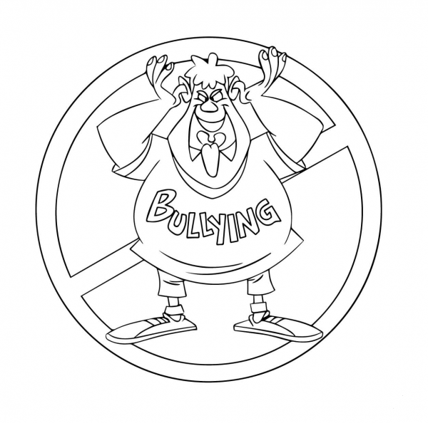 No to Bullying Troll coloring page image