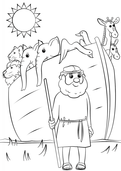 Noah’s Ark Animals Two by Two coloring page image