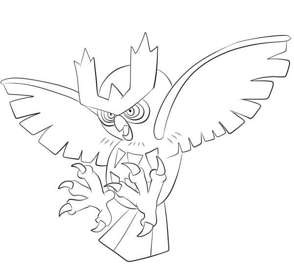 Noctowl coloring page image