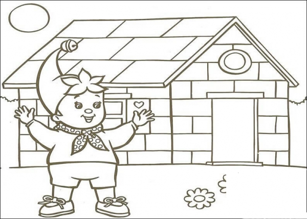 Noddy And His House  coloring page image
