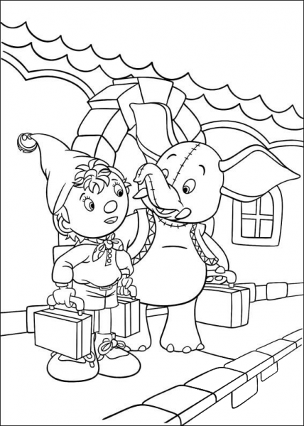 Noddy And Mr Jumbo  coloring page image