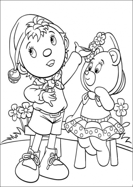 Noddy And Tessie Bear  coloring page image