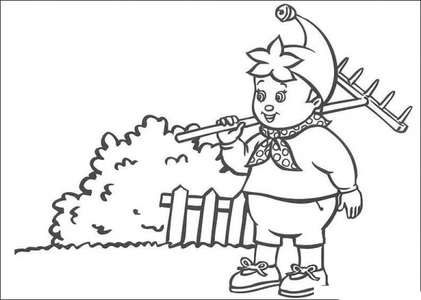 Noddy Does Gardening  coloring page image