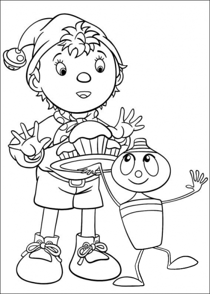 Noddy Is Offered A Cake  coloring page image