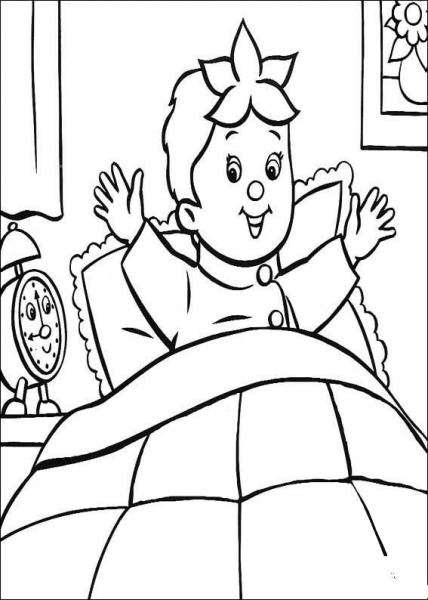 Noddy Just Waked Up  coloring page image