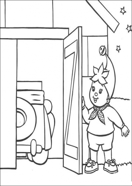 Noddy Opens The Garage  coloring page image