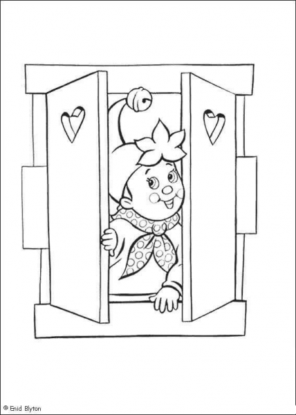 Noddy Opens The Window  coloring page image