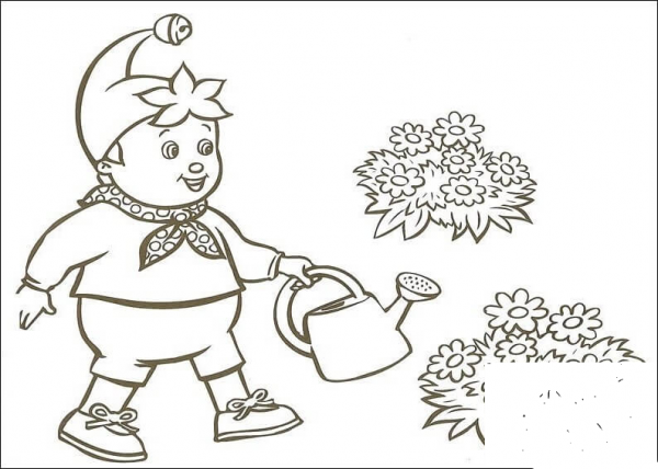 Noddy Waters The Flowers coloring page image