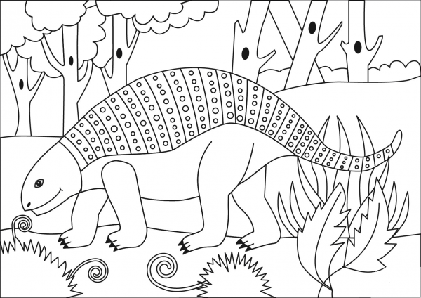 Nodosaurus coloring page image
