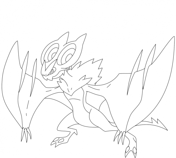 Noivern coloring page image