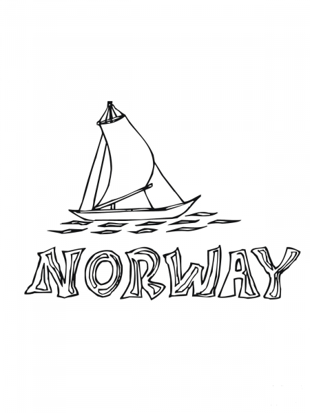 Nordland Boat coloring page image