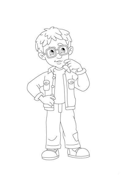 Norman Is Thinking Hard coloring page image