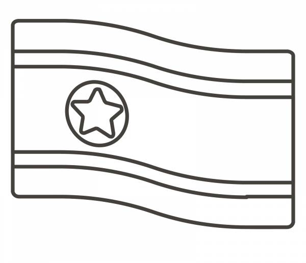 North Korea Flag coloring page image