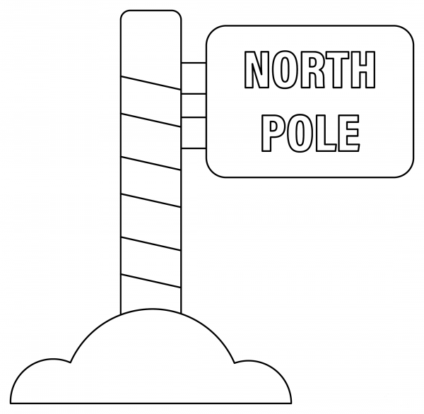 North Pole Sign coloring page - ColouringPages