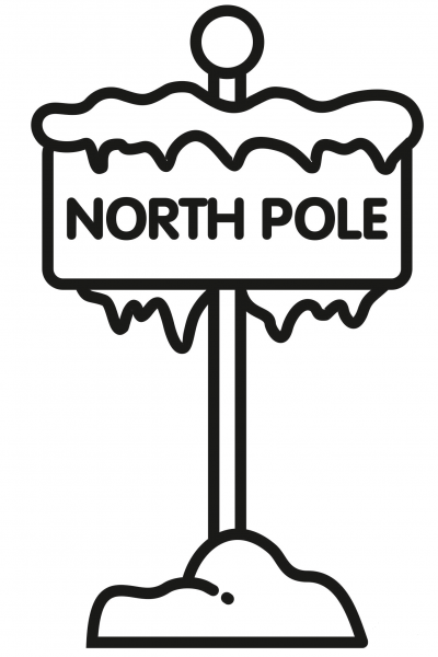 North Pole Sign coloring page image