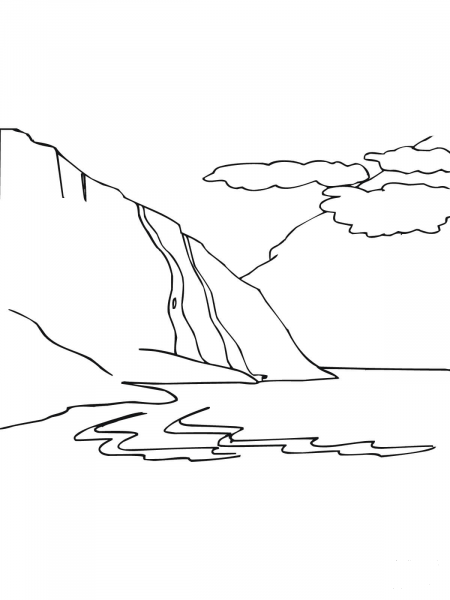 Norway Fjord coloring page image